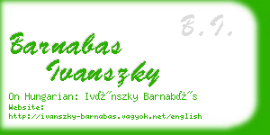 barnabas ivanszky business card